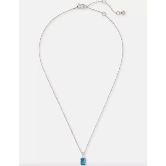 Kate Spade NWT BOUQUET TOSS BLUE CUBIC ZIRCONIA PEARL PENDANT NECKLACE - Picture 4 of 7